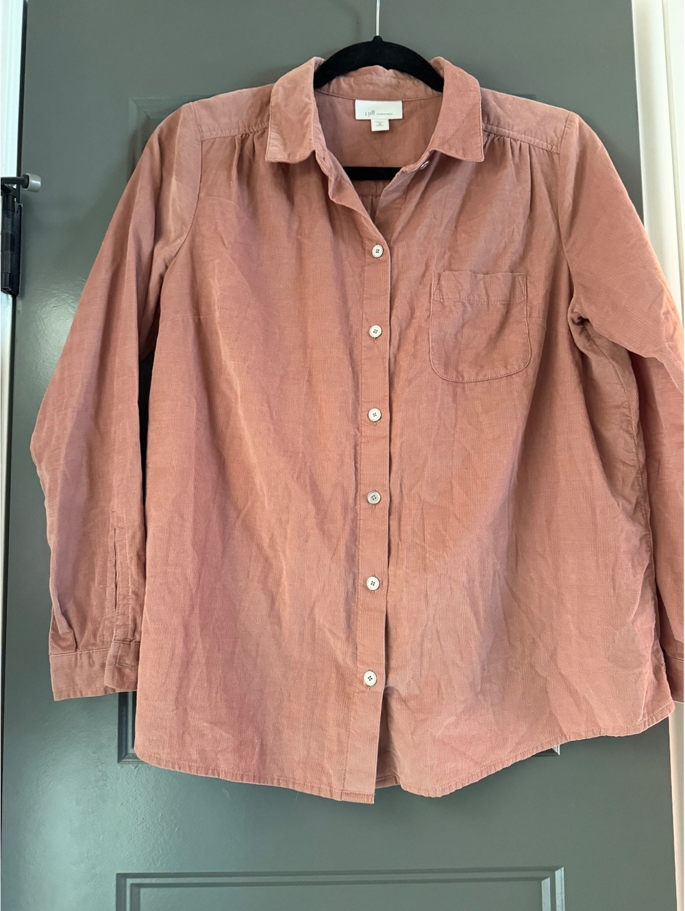 J.Jill womans Long Sleeve Button-Up Shirt in Dusty Rose